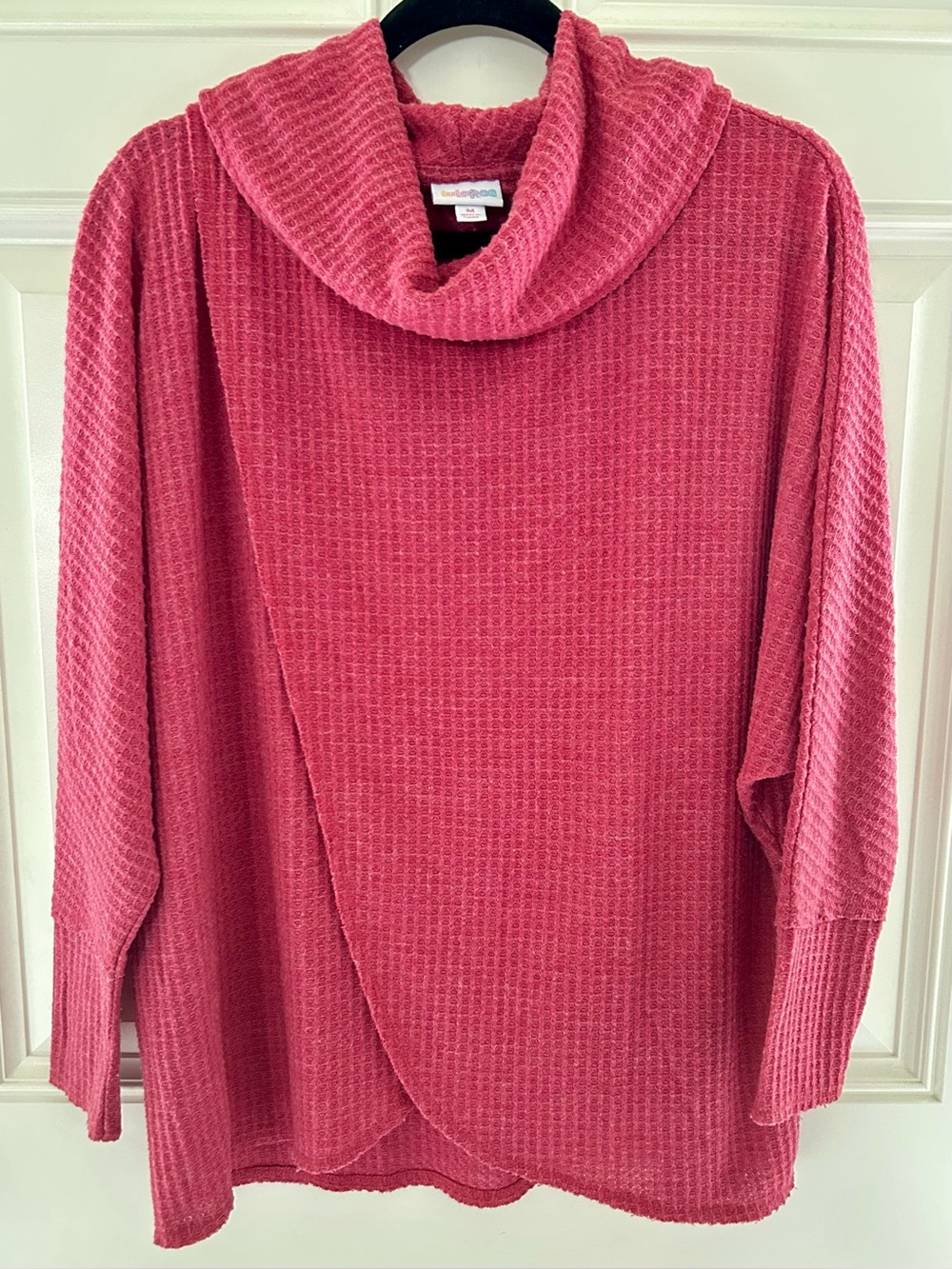LULAROE Kristen Cowl Neck Turtleneck Soft Waffle Sweater Dusty Pink Mauve Medium